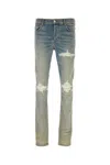 Amiri Mx1 Ultrasuede Jeans In Blue