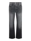 Amiri Mid-rise Logo-patch Straight-leg Jeans In Gris