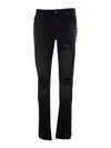 Amiri Vintage Black Skinny Jeans With Logo Embroidery In Negro