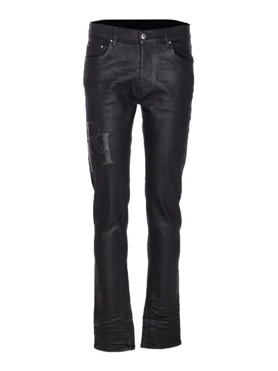 Amiri Logo Skinny Jeans In Black