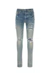Amiri Mx1 Distressed Skinny Jeans In Clayindigo