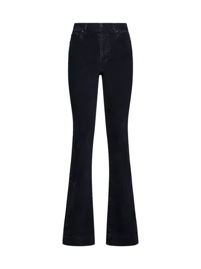 Amiri Stretch Cotton Denim Flared Jeans In Blue