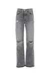 Amiri Distressed Straight-leg Jeans In Grey