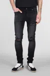 Amiri Stretch Denim Jeans Distressed Detailing In Black