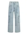 Amiri Cargo Loose Pants In Lightblue