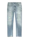 Amiri Clay Indigo Thrasher Lunar New Year Jeans In Azul