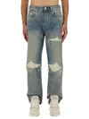 Amiri Jeans With Rips Antique Indigo In Blue