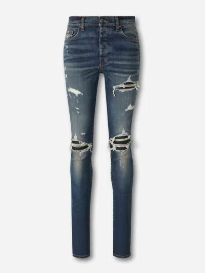 Amiri Distressed-details Skinny Jeans In Blue