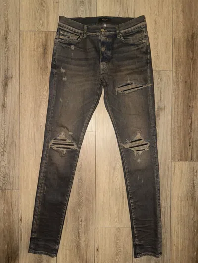 Pre-owned Amiri Jeans Mx1 In Brown