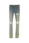 Amiri Mx1 Ultrasuede Jeans In Gray