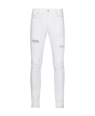 Amiri Jeans With Holes In The Logo In White
