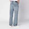 Amiri Light Blue Jeans With Rips And Bandana Detail In Denim Man