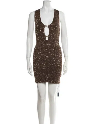 Pre-owned Amiri Jersey Mini Dress W/ Tags In Brown