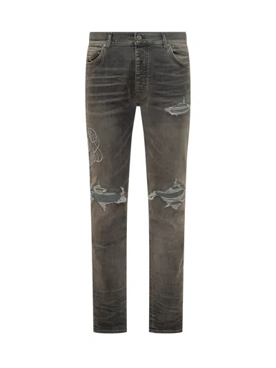 Amiri Jetsetters Mini Denim With Straps And Five Pockets In Multi
