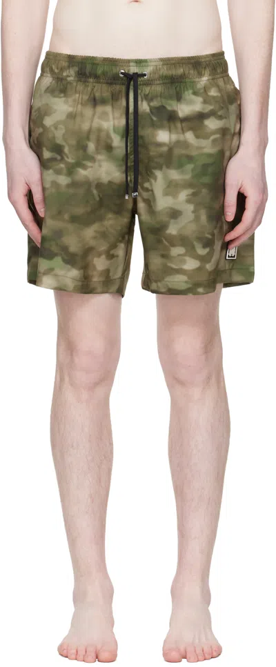 Amiri Kahki Camo Ma Swim Shorts In Green