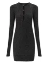 Amiri Keyhole Long-sleeve Mini Dress In Black