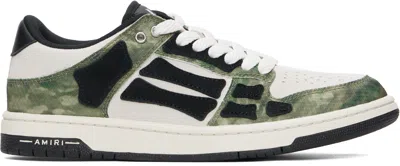 Amiri Khaki & Beige Camo Skel Top Low Sneakers In White