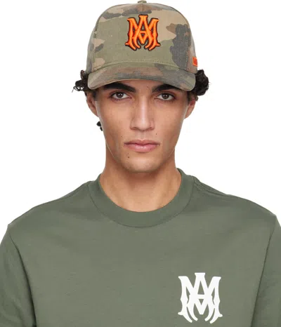 Amiri Khaki Ma Outline Camo Cap In Multi