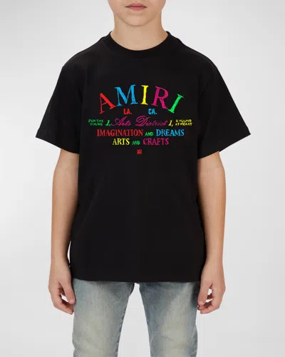 Amiri Kid's Arts District Logo-print T-shirt In Black