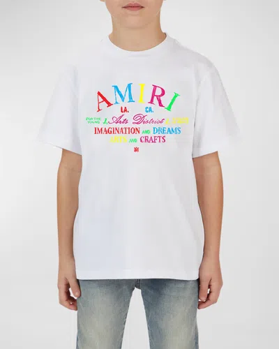 Amiri Kid's Arts District Logo-print T-shirt In White