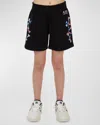 Amiri Kid's Logo-print Bones Sweat Shorts In Black