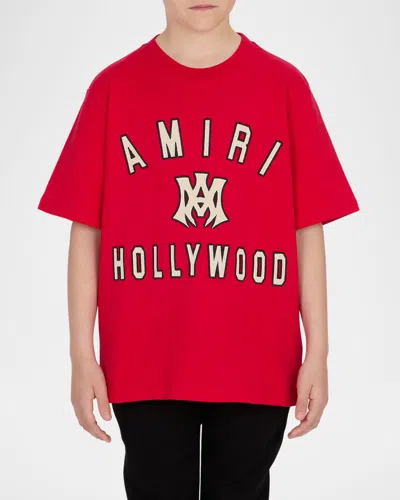 Amiri Kid's Ma Hollywood Short-sleeve T-shirt In Varsity Red