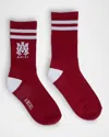 Amiri Kid's Ma Stripe Crew Socks In Varsity Red