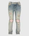 Amiri Kid's Mx1 Distressed Denim Jeans In Blue