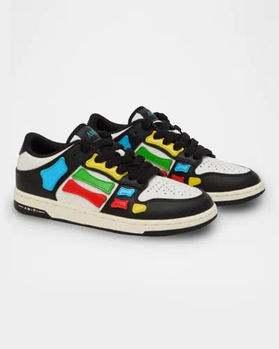 AMIRI KID'S SKEL TOP LOW LEATHER SNEAKERS, KID