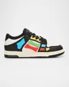 Amiri Kid's Skel Top Low-top Leather Sneakers, Toddler In Multi