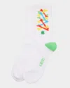 Amiri Kid's Stacked Bones Crew Socks