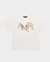 Amiri Kid's Staggered Logo Short-sleeve T-shirt In White