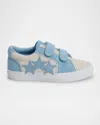 Amiri Kid's Sunset Skate Low-top Leather Sneakers, Toddler In Blue