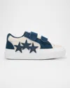 Amiri Kid's Sunset Skate Low-top Leather Sneakers, Toddler/kids In Blue