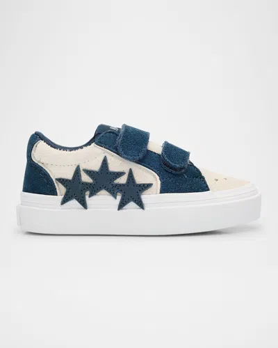 Amiri Kid's Sunset Skate Low-top Leather Sneakers, Toddler/kids In Blue