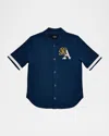 Amiri Kid's Varsity Patch Baseball Shirt In Blue