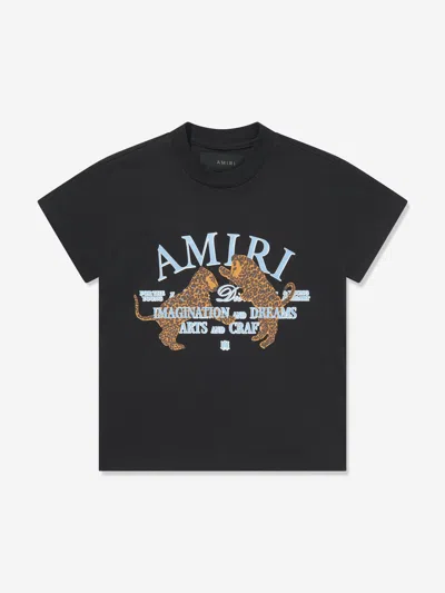 Amiri Kids Arts District Leopard T-shirt In Black