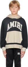 Amiri Kids Black & Beige '' Collegiate Hoodie In Black