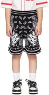 AMIRI KIDS BLACK BANDANA SHORTS