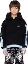 Amiri Kids Black Bones Fleece Hoodie In Black