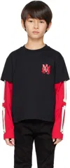 Amiri Kids Black Bones Long Sleeve T-shirt In Black
