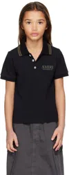 Amiri Striped-trim Polo Shirt In Black