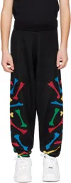 Amiri Kids Black Bones Stacked Sweatpants In Black