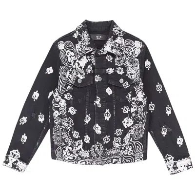 Pre-owned Amiri Kids Bleached Bandana Trucker Jackets 'black' | Kid's Size 8