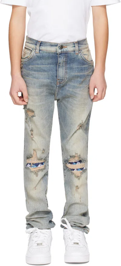 Amiri Kids Blue Mx1 Jeans In Antique Indigo