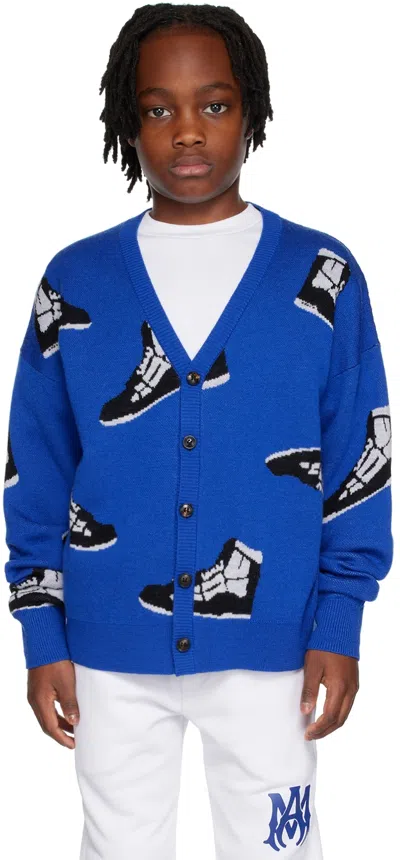 Amiri Kids Blue Skel Top Cardigan