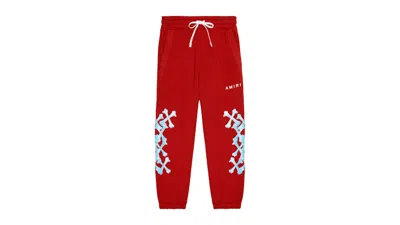 Pre-owned Amiri Kids' Bones Graphic Sweatpants In Red/blue In Multi