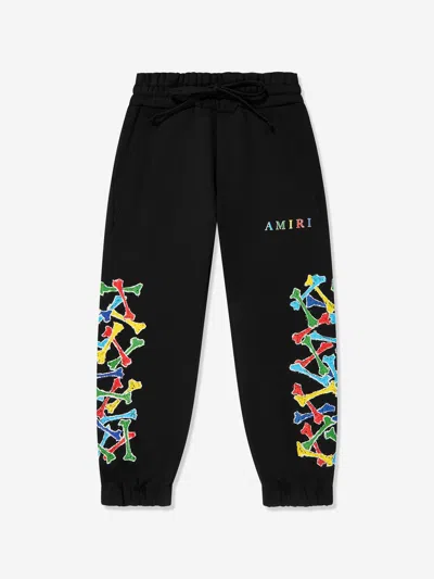 Amiri Kids Bones Scribble Joggers In Black