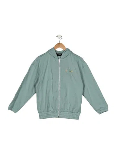 Pre-owned Amiri Kids' Boys' Graphic Print Zip-up Hoodie In Blue