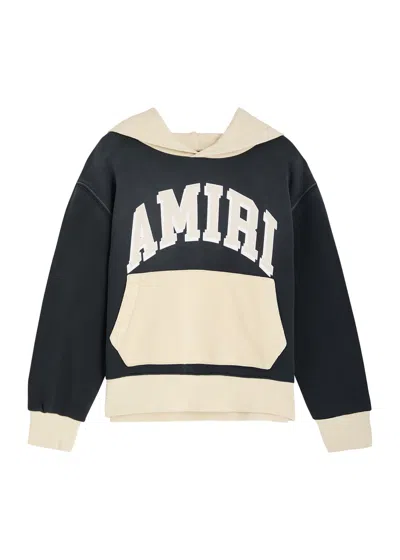 Amiri Kids Collegiate Hooded Cotton Sweatshirt In Black